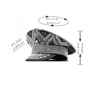 black paillette flat top party hat, view 3 - MRSLM