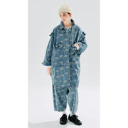 Floral jacquard denim long shirt coat, view 6 - MRSLM