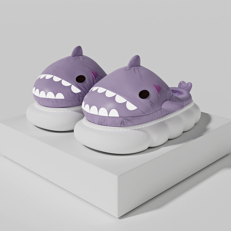 cartoon shark home slippers, view 3 - MRSLM
