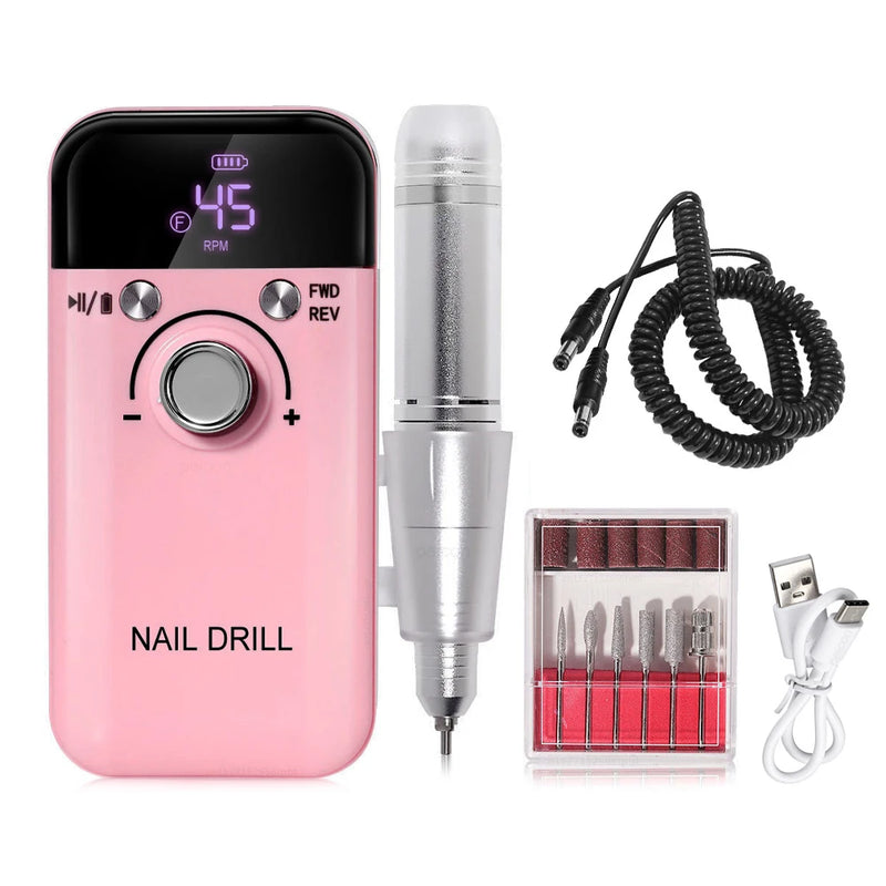 45000rpm rechargeable electric nail drill, view 3 - MRSLM