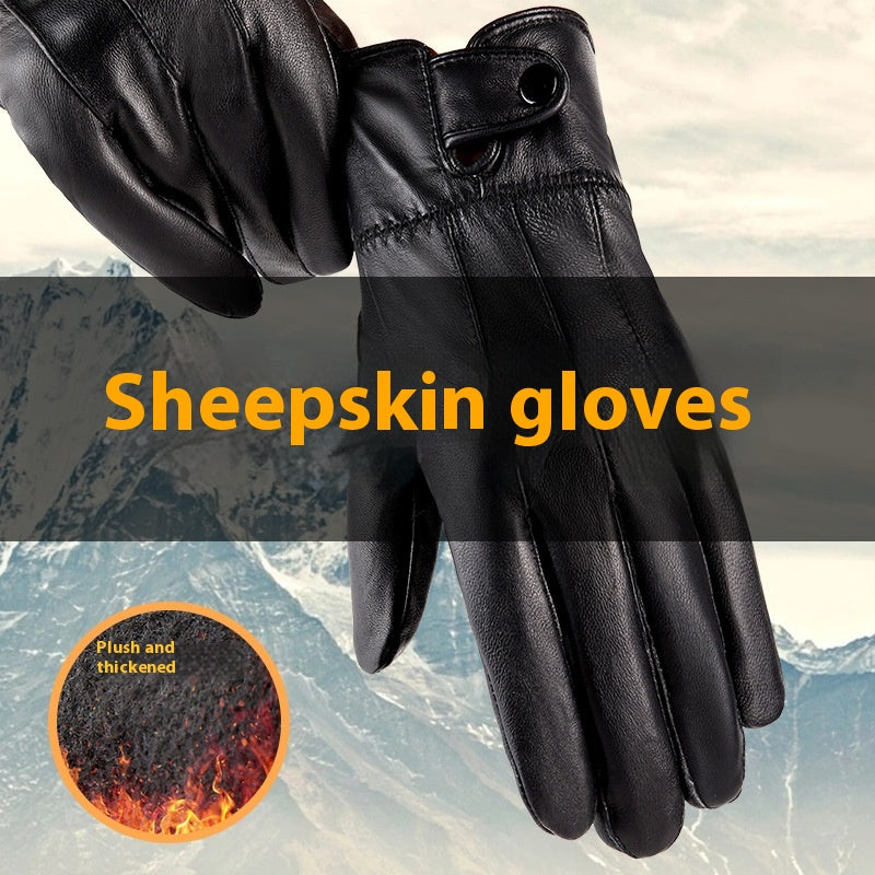 genuine leather fleece-lined gloves - MRSLM