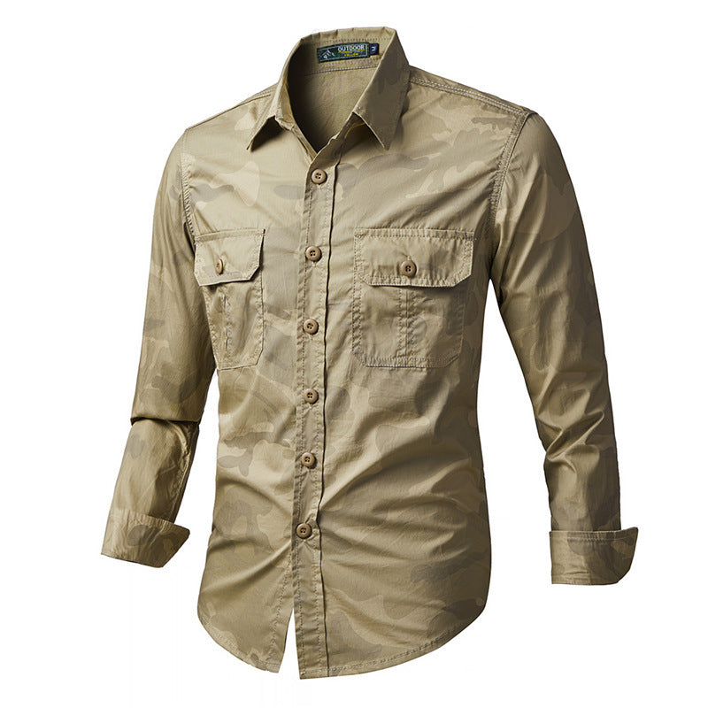 men's loose cotton retro shirt, view 3 - MRSLM