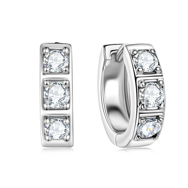 S925 silver moissanite ear clips, view 4 - MRSLM