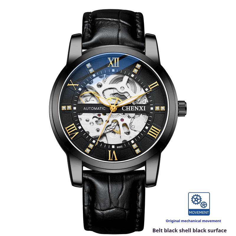Men's hollow automatic mechanical watch, view 3 - MRSLM
