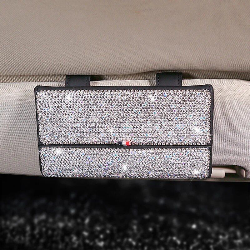 rhinestone car glasses case, view 7 - MRSLM