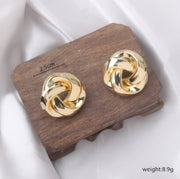 Gold spiral drop earrings, view 10 - MRSLM