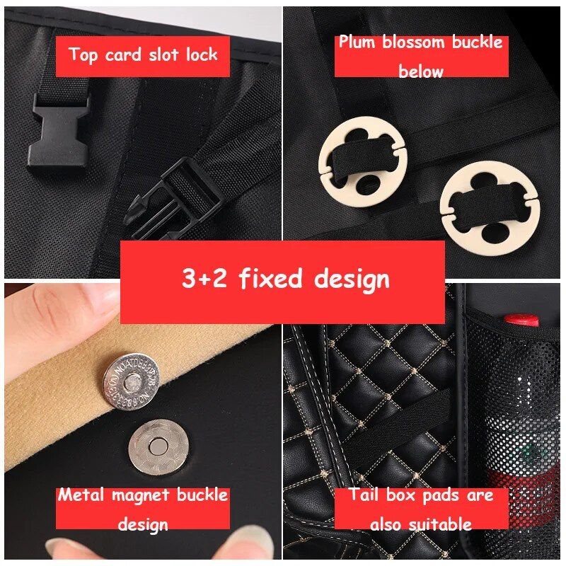 pu leather car trunk organizer, view 8 - MRSLM