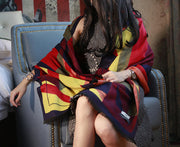 Plaid velvet scarf shawl, view 14 - MRSLM