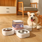 large capacity dog bowl with water dispenser, view 5 - MRSLM