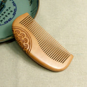 peach wood hair brush, view 3 - MRSLM