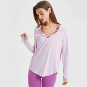 women's long sleeve UV protection yoga hoodie, view 8 - MRSLM