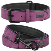 durable padded dog collar and leash set, view 3 - MRSLM