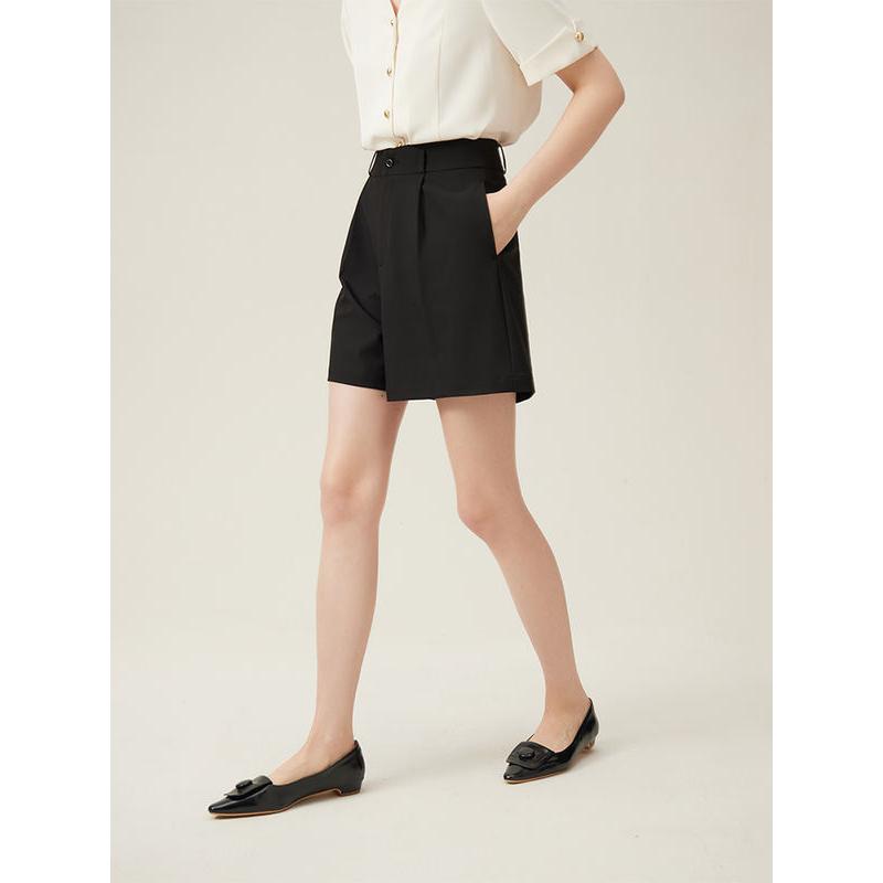 high-waist A-line commuter shorts, view 4 - MRSLM