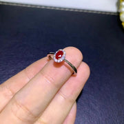 natural pigeon blood ruby ring, view 4 - MRSLM