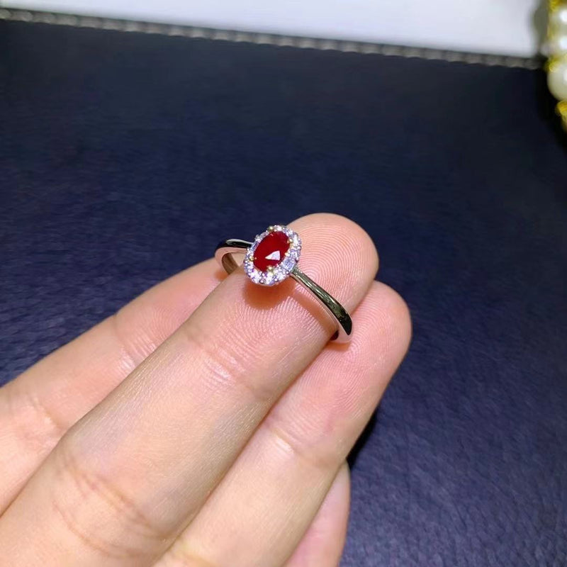 natural pigeon blood ruby ring, view 4 - MRSLM