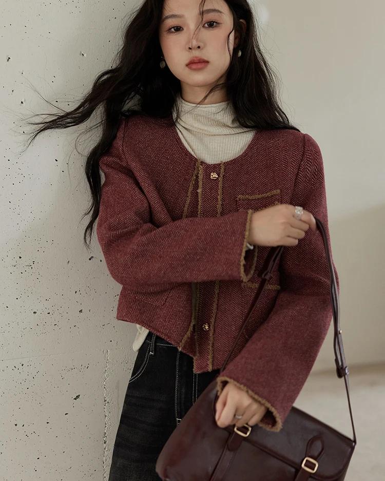 plaid tweed short jacket, view 5 - MRSLM