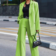 women's long sleeve coat and pants two-piece suit, view 4 - MRSLM