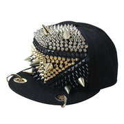 Flame skull flat brim rivet cap, view 9 - MRSLM