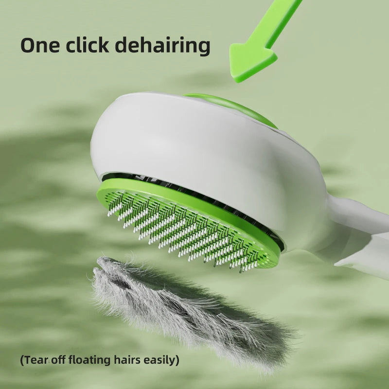 self-cleaning pet slicker brush, view 5 - MRSLM