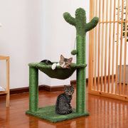 cactus cat scratching post with hammock, view 3 - MRSLM