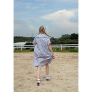 women's chiffon summer dress with peter pan collar, view 9 - MRSLM