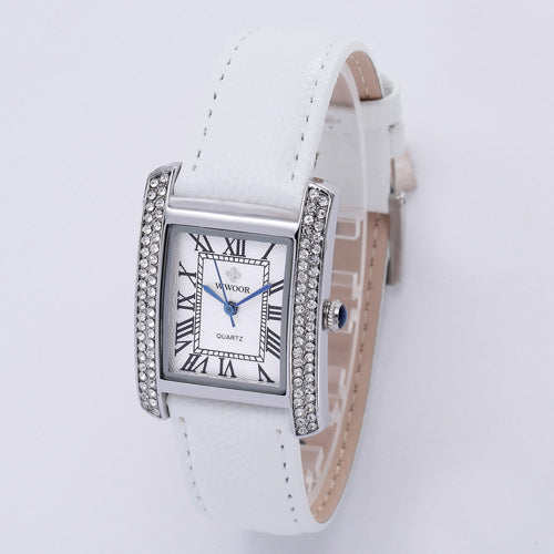 ladies square quartz watch, view 4 - MRSLM