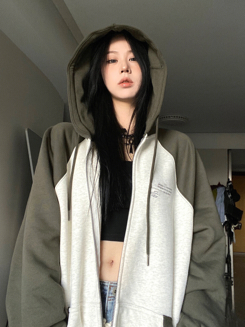 loose double hood cotton cardigan sweater, view 4 - MRSLM
