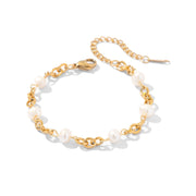 freshwater pearl bracelet with six pearls, view 3 - MRSLM