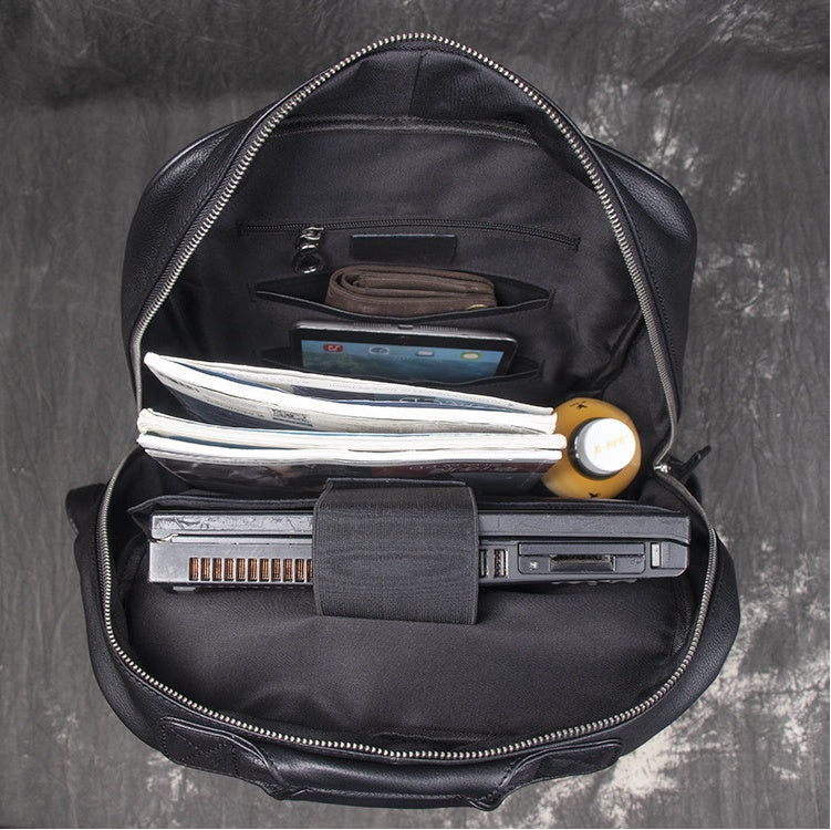 Men's leather backpack, view 8 - MRSLM