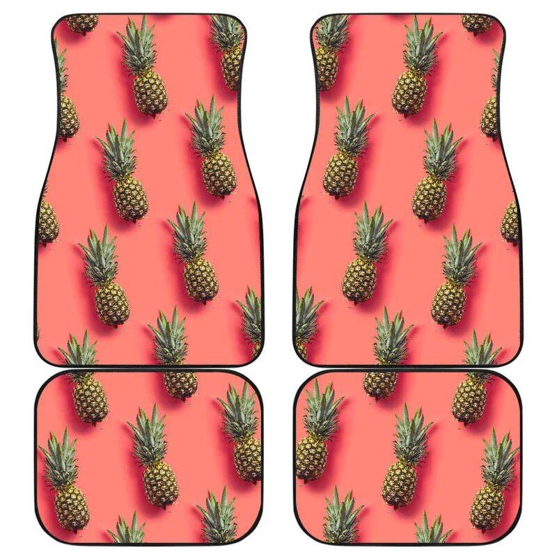 pastel pineapple pink car floor mats, view 2 - MRSLM
