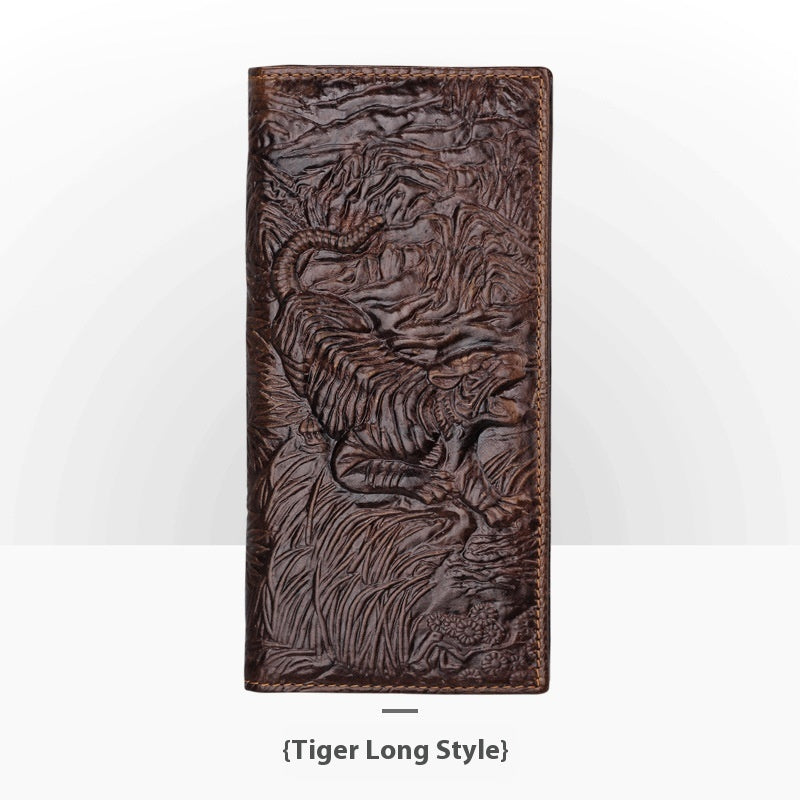 embossed leather wallet, view 9 - MRSLM