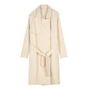 double breasted simple trench coat men with belt, view 4 - MRSLM