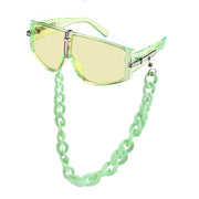 oversized steampunk shield sunglasses, view 3 - MRSLM