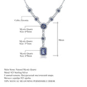 luxury silver natural gem necklace, view 3 - MRSLM