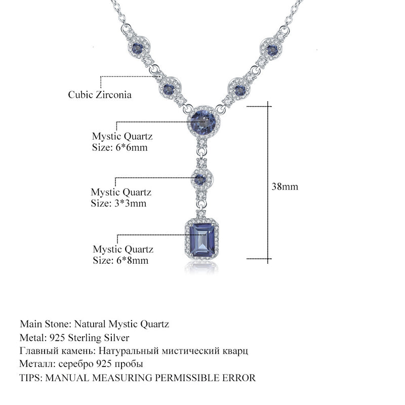 luxury silver natural gem necklace, view 3 - MRSLM
