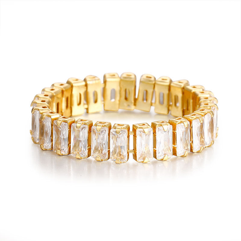 sparkling sterling silver rectangle ring, view 3 - MRSLM