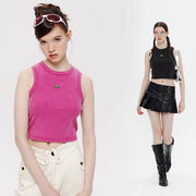 women's cropped washed cotton vest top - MRSLM
