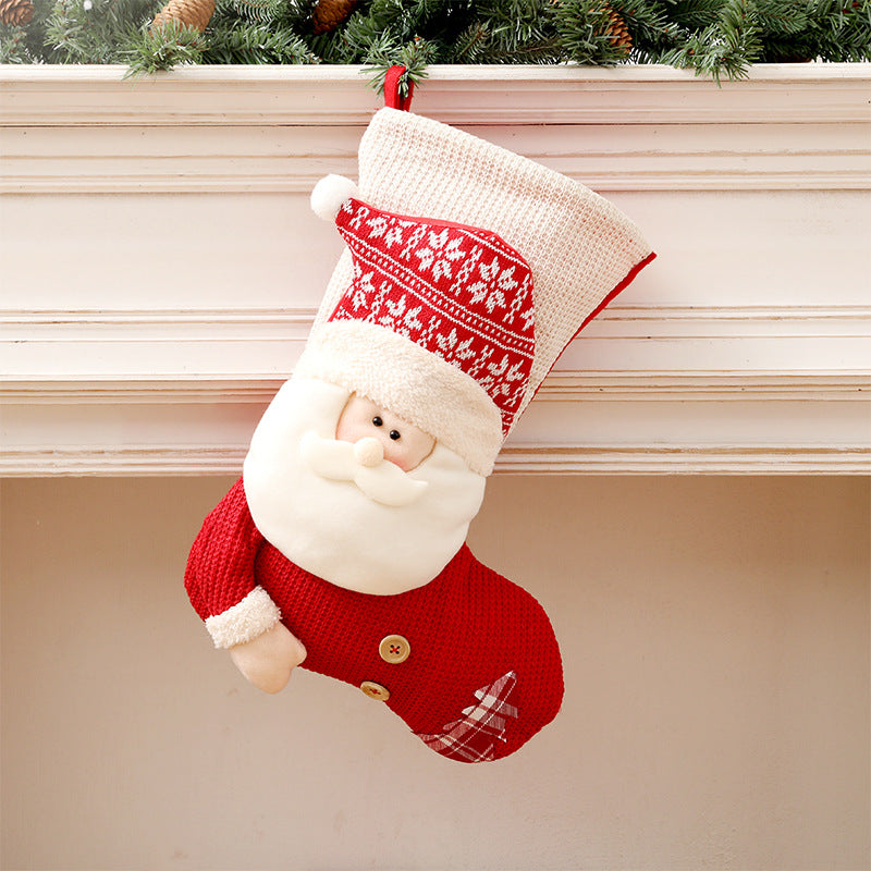 Large knitted Christmas stocking, view 5 - MRSLM