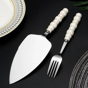 pearl ceramic handle cake knife set, view 7 - MRSLM