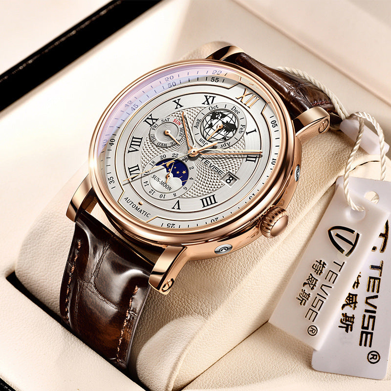 Men's automatic moon phase watch, view 2 - MRSLM