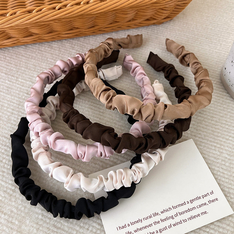 silky satin pleated headband, view 10 - MRSLM
