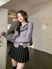 women's slim zip stand collar sweater coat, view 6 - MRSLM