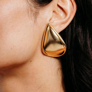stainless steel rounded triangle stud earrings - MRSLM