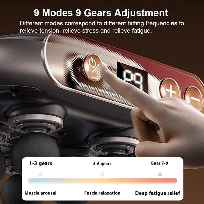 fascia massage gun with 6 heads, view 8 - MRSLM