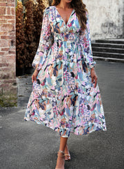 bohemian floral printed a-line dress, view 4 - MRSLM