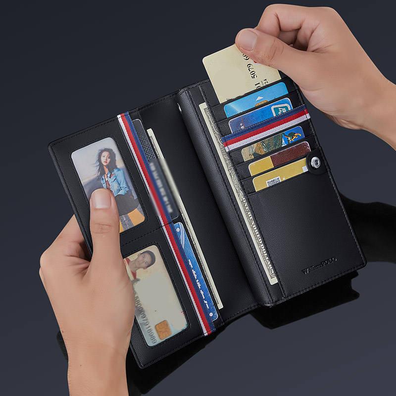 Long leather men's wallet with phone pocket, view 5 - MRSLM