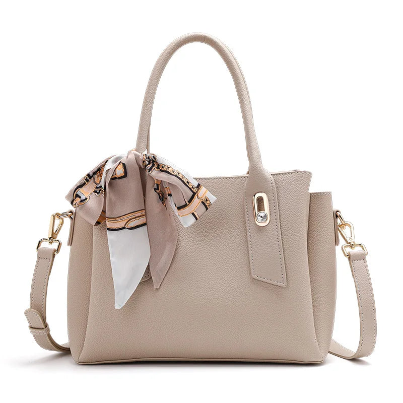 genuine leather top handle handbag, view 2 - MRSLM