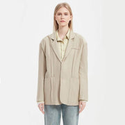 elegant khaki blazer for women, view 4 - MRSLM