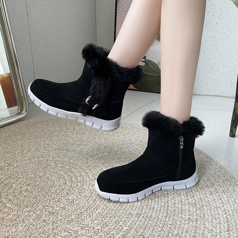 women's plush snow ankle boots, view 9 - MRSLM