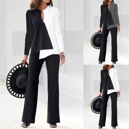 women's chiffon loose top and trousers suit - MRSLM